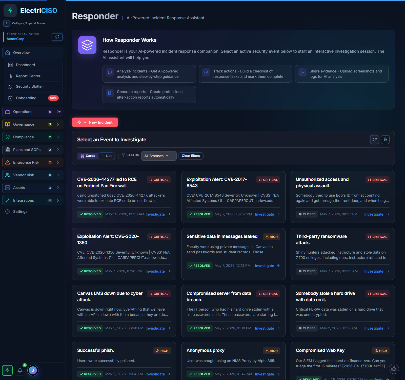 ElectriCISO | Security Work You Can Prove