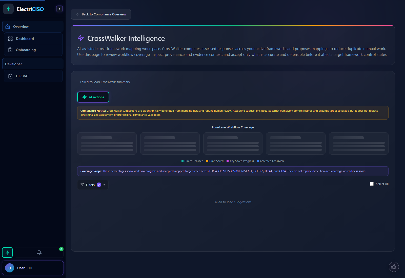 ElectriCISO CrossWalker — cross-framework control mapping with confidence scores