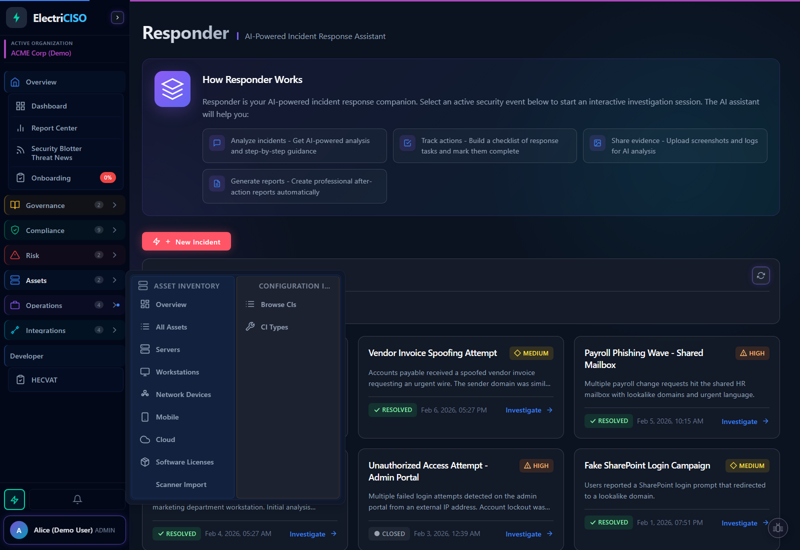 ElectriCISO Incident Responder — AI-guided containment workflow