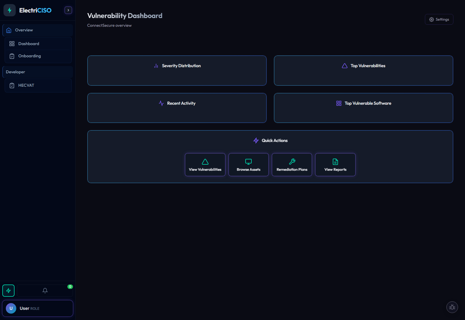 Vulnerability dashboard showing exploitation alert banner, CISA KEV matches, and severity distribution by asset